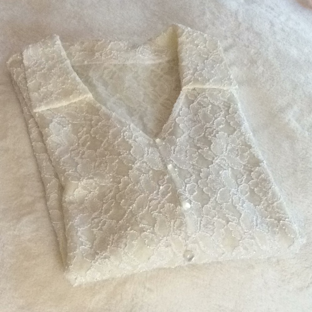 Lace Blouse Elbow Sleeve Ivory